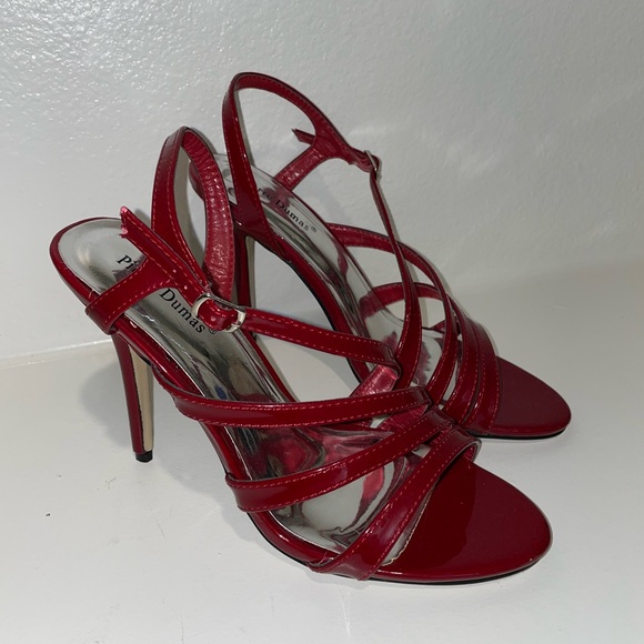 Y2K Strappy Red Pumps - 7.5 - Excellent Condition - Pierre Dumas - Picture 1 of 8